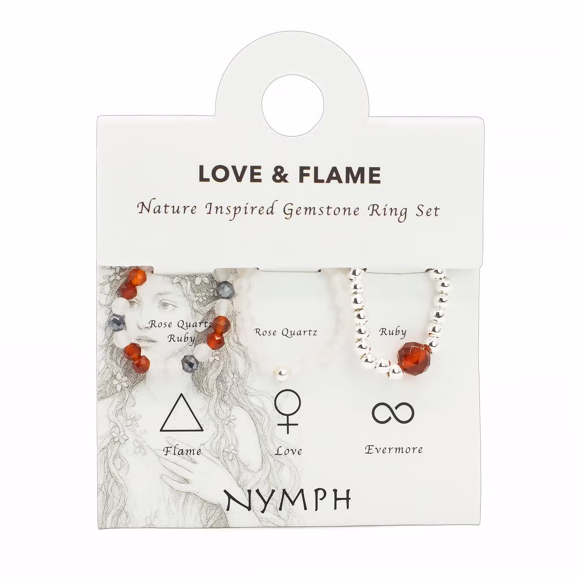 "Spirit of the Nymph" Ring Set – Love and Flame