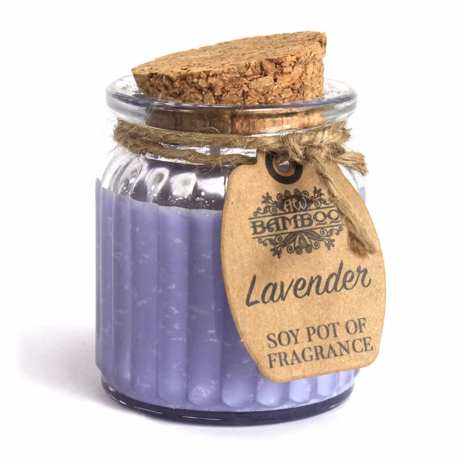 Lavender soy candles in a jar