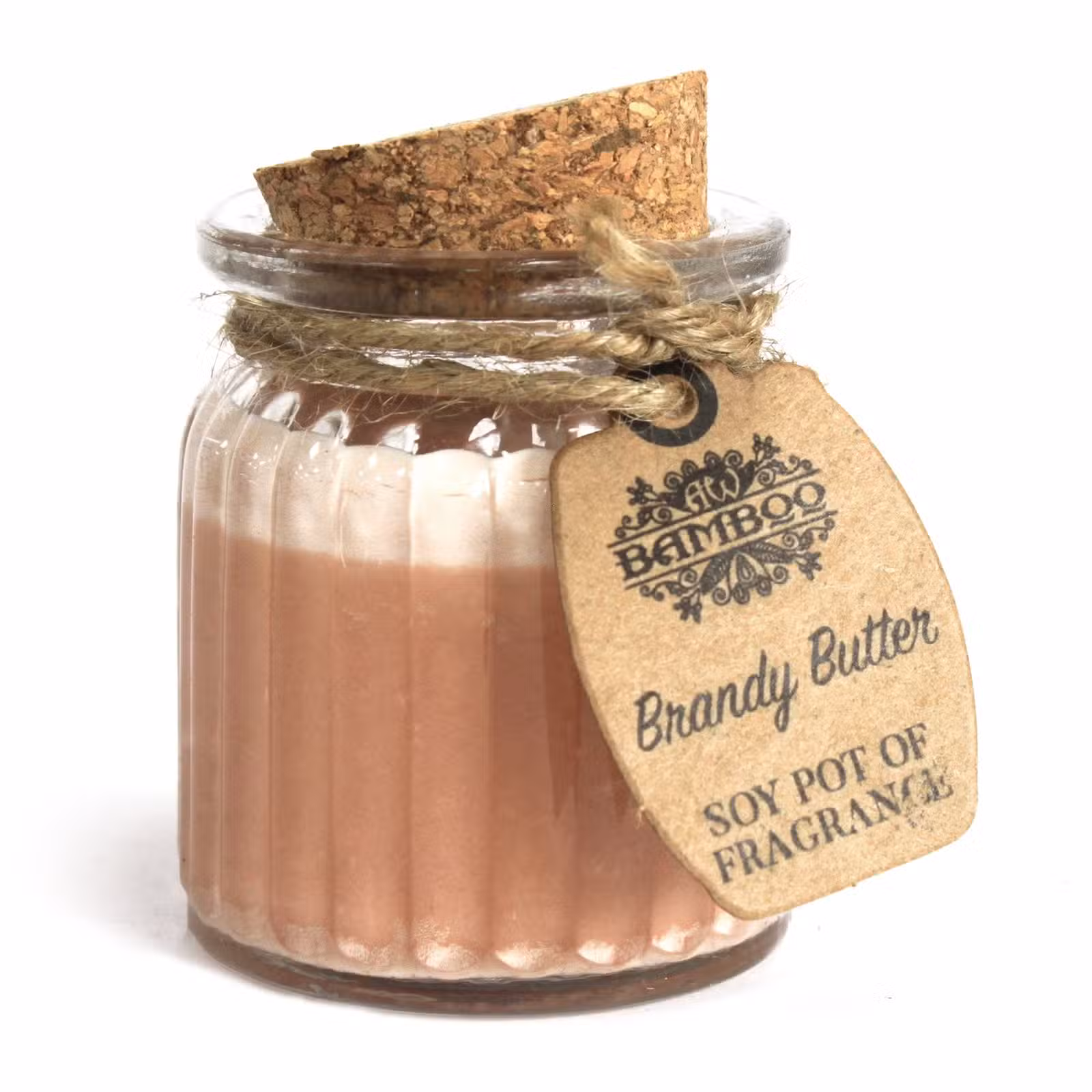 Brandy Butter scented soy candles in a jar